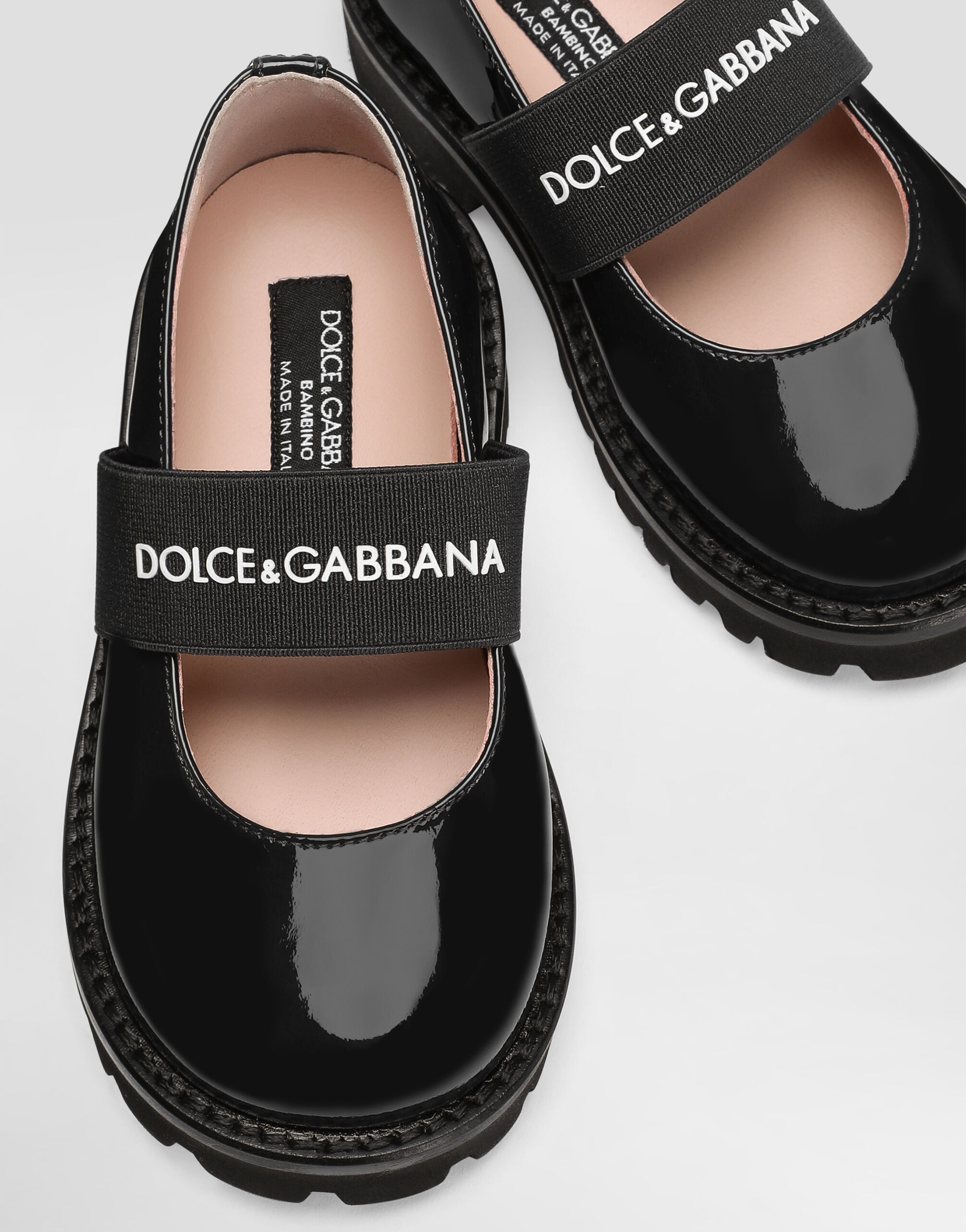 Blueのガールズ Patent leather ballet flats with elastic