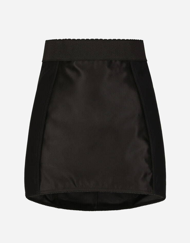 Dolce & Gabbana تنورة قصيرة دانتيل وماركيزيت مع تفاصيل الكورسيه أسود F4AMWTG9752