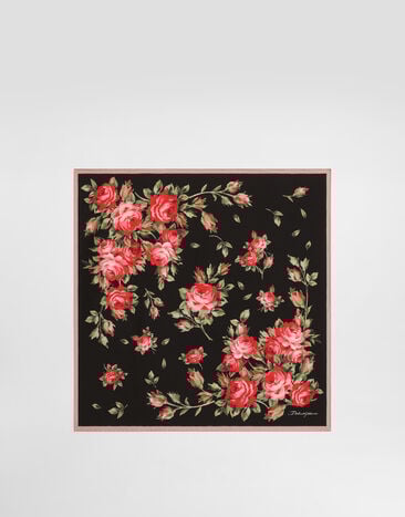 Dolce & Gabbana Rose bouquet-print silk twill scarf 50x50 Multicolor FN093RGDDPM