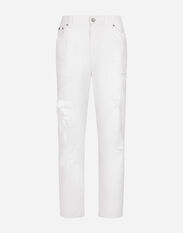 Dolce & Gabbana Jeans in denim di cotone con rotture Blu F9R74DG8KT0