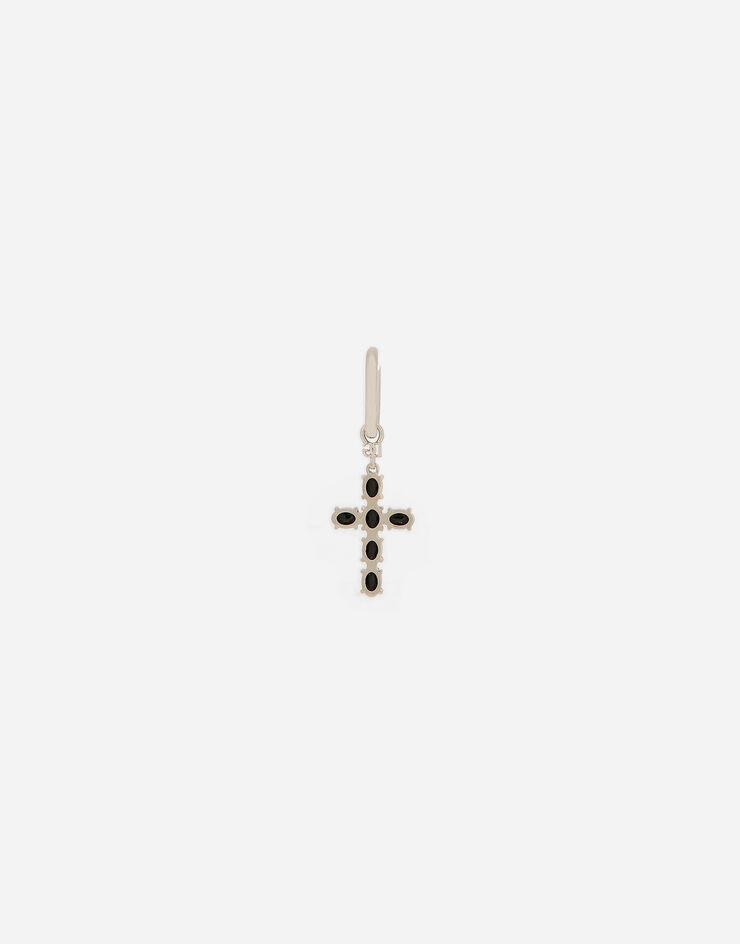 Dolce & Gabbana Pendiente con cruz de strass «DNA» Schwarz WEQ1D5W1111