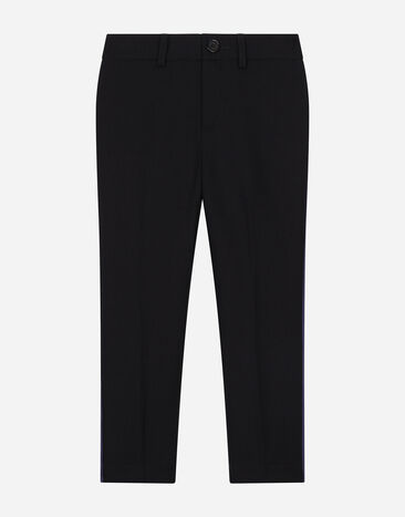 Dolce & Gabbana Wool pants with side band Blue L44P52G7NMP