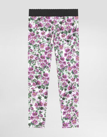 Dolce & Gabbana Leggings in interlock stampa violette Stampa L5JP5BFSG81