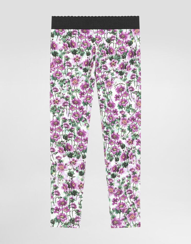 Dolce & Gabbana Violets-print interlock leggings Print L5JP5BFSG81