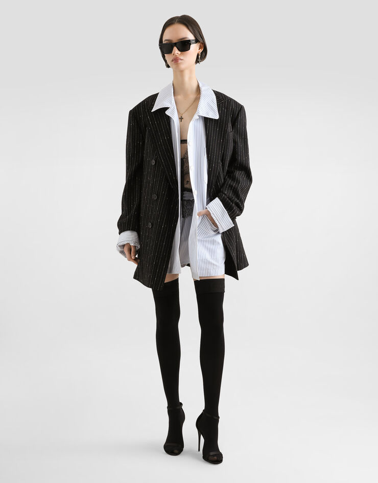 Dolce & Gabbana Tulle top with flower embroidery Black F7BO2TILMD3