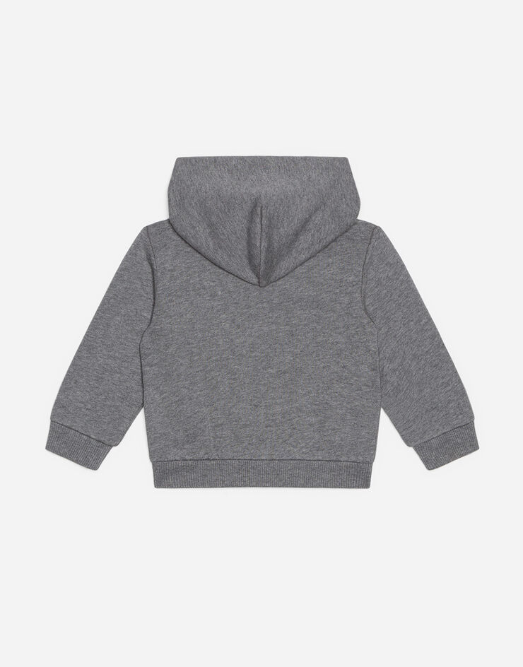 Dolce & Gabbana Jersey hoodie with plate Grey L1JW2VG7OLJ
