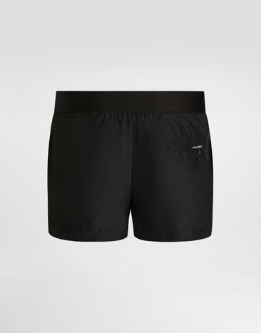 Dolce & Gabbana Short swim trunks with Dolce&Gabbana logo Black M4F27TON0DK
