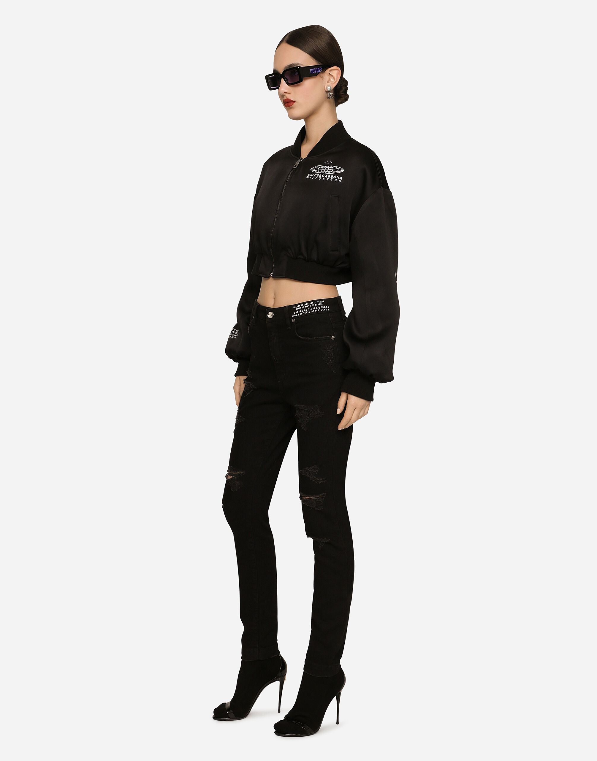 Short satin jacket shop