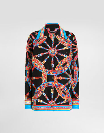 Dolce & Gabbana Carretto-print poplin hawaii shirt Multicolor F5M82TGDDTE