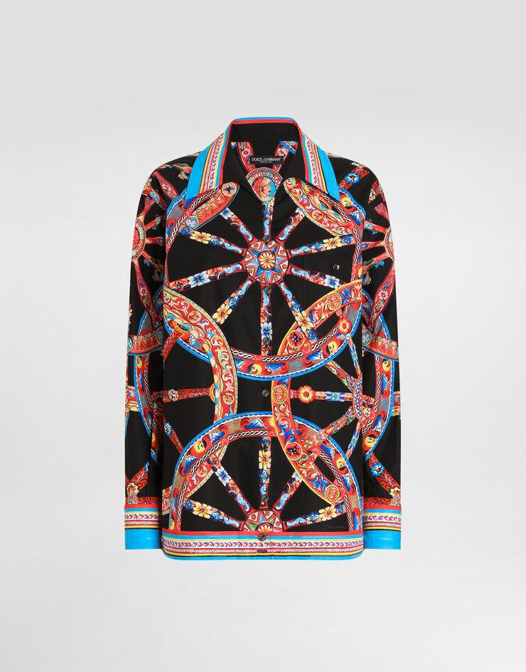 Dolce & Gabbana Carretto-print poplin hawaii shirt Multicolor F5M82TGDDTE