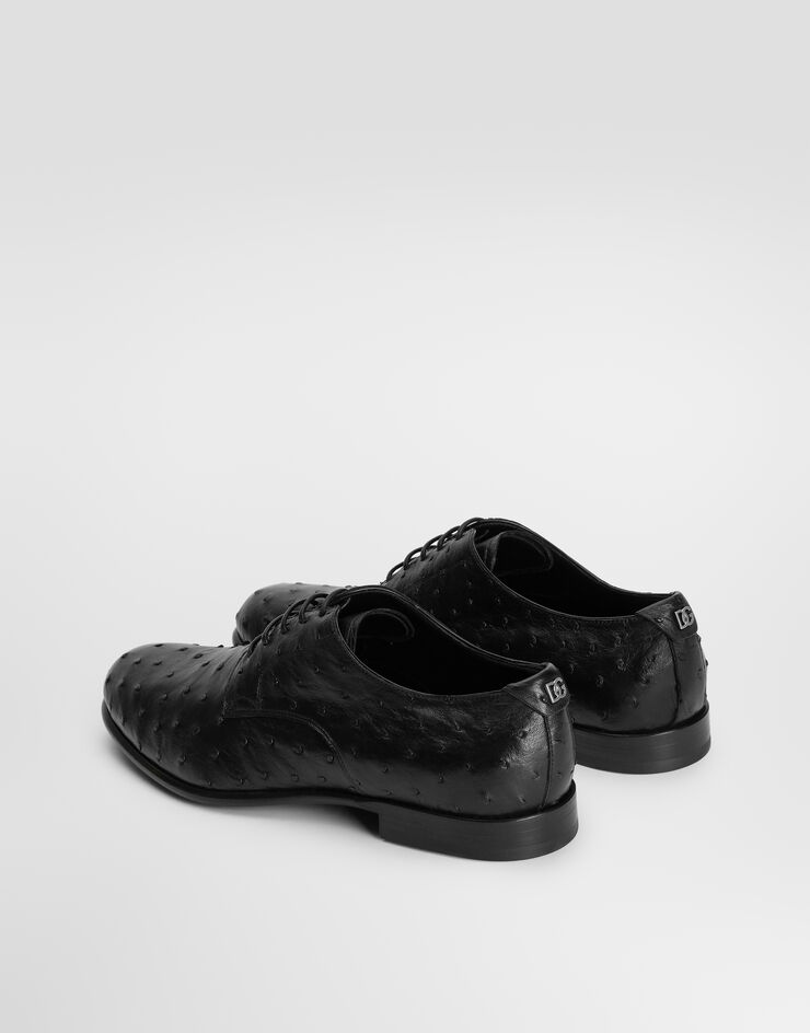 Dolce & Gabbana حذاء ديربي من جلد نعام Dolce & Gabbana حذاء ديربي من جلد نعام أسود A10939A8M90