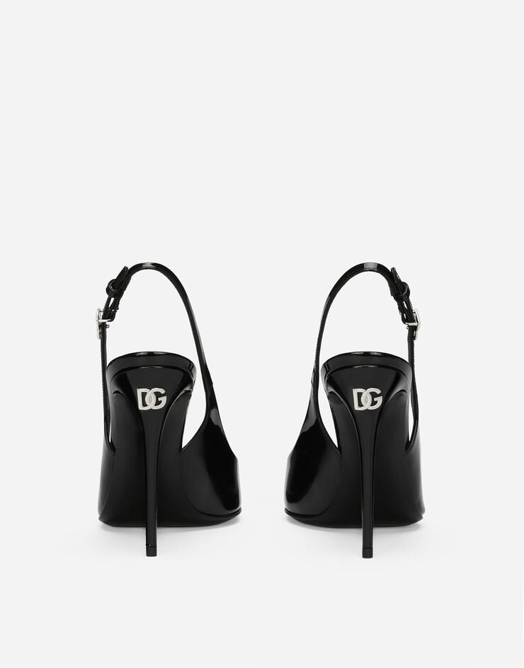 Dolce & Gabbana スリングバックパンプス エナメル ブラック CG0740AP622