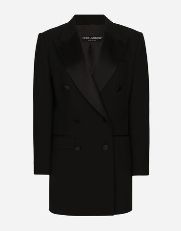 Dolce & Gabbana Chaqueta cruzada de paño de lana Negro F29VTTFUBE7