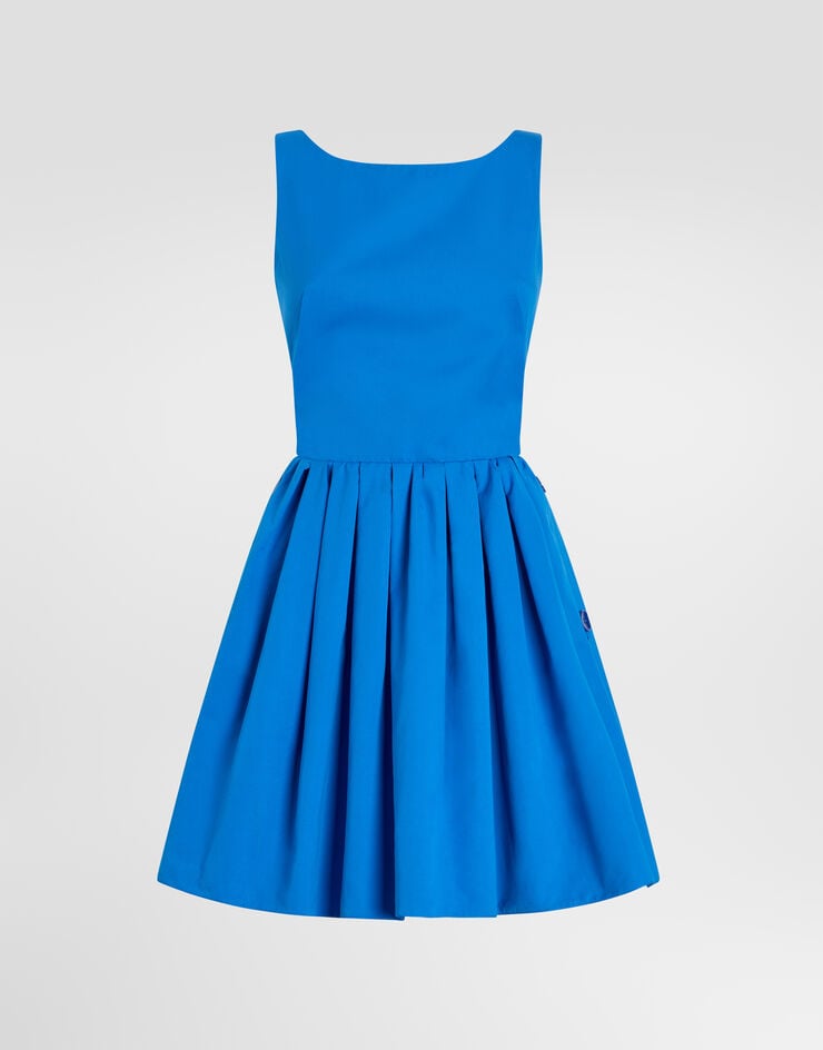 Dolce & Gabbana Kurzes Kleid aus Baumwolle Dolce & Gabbana Kurzes Kleid aus Baumwolle Azurblau F615WTFU62Q