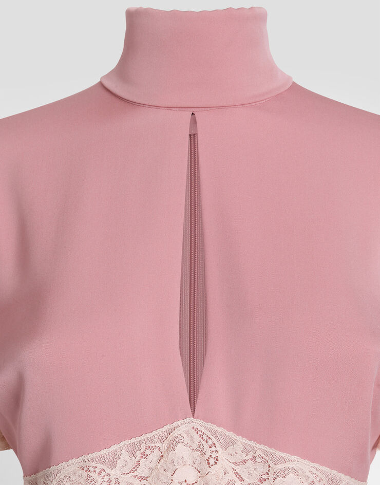 Dolce & Gabbana Charmeuse stretch top Pink F7BK4TFUABF