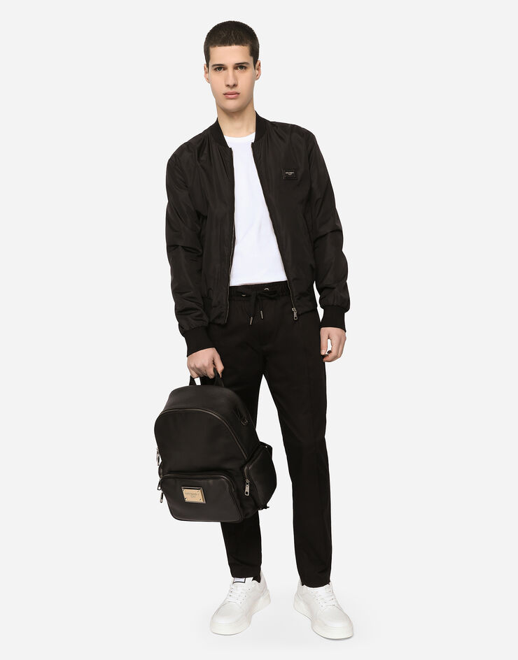 Dolce & Gabbana Nylon jacket with branded tag Black G9OW1TFUMQG