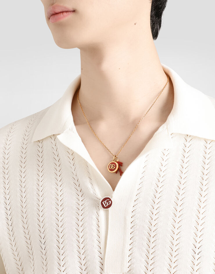 Dolce & Gabbana Corallo necklace with dg logo Gold WNO5Z1W1111