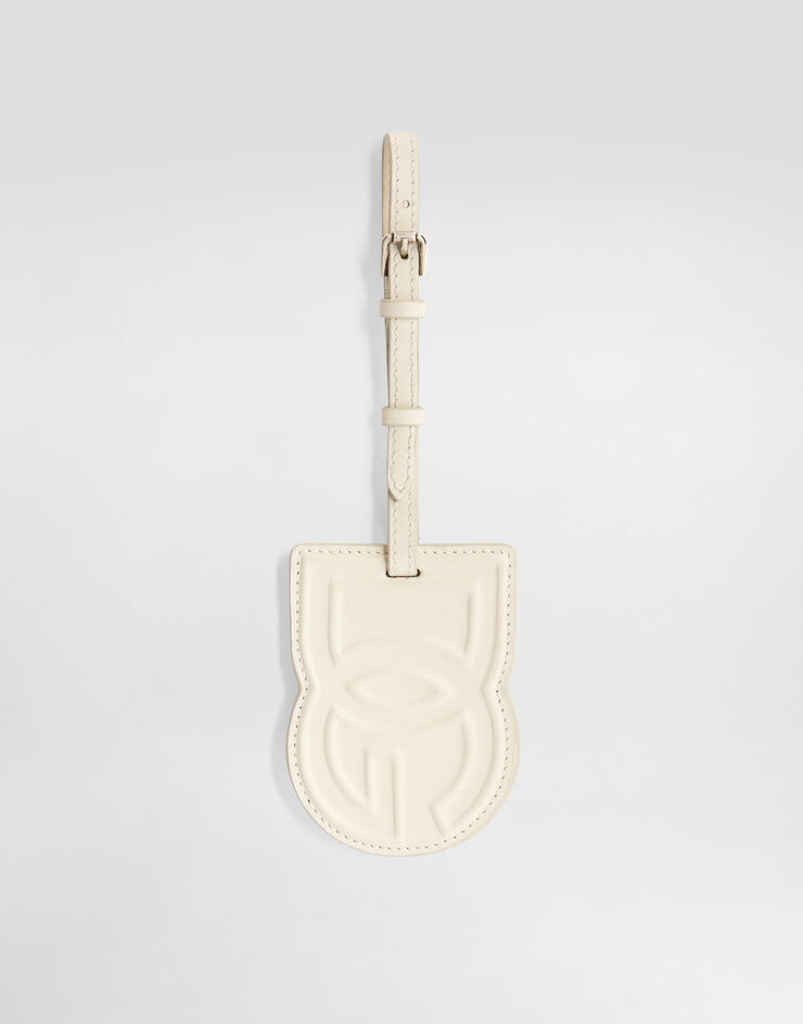 Dolce & Gabbana Calfskin keychain with dg logo White BP3473A0690