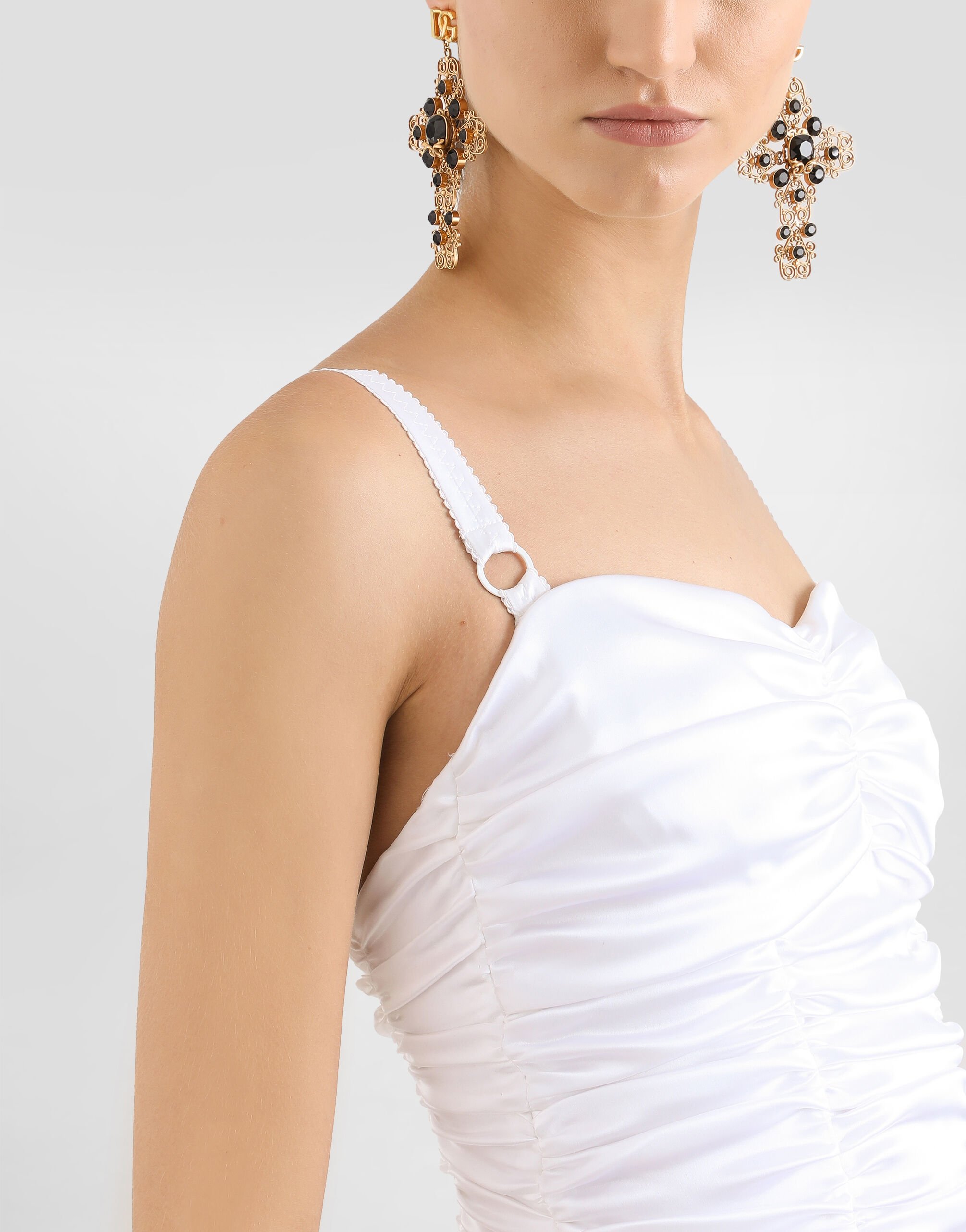 【関税＆送料込み】Dolce & Gabbana White Layered Mini Dress Dolce & Gabbana Tinsel Layered Mini Dress | Sendegaro CN
