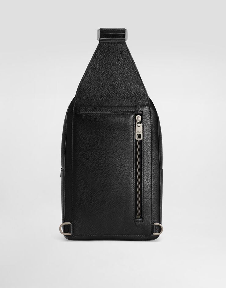 Dolce & Gabbana Mochila cruzada de piel de ciervo Negro BM2436A8034