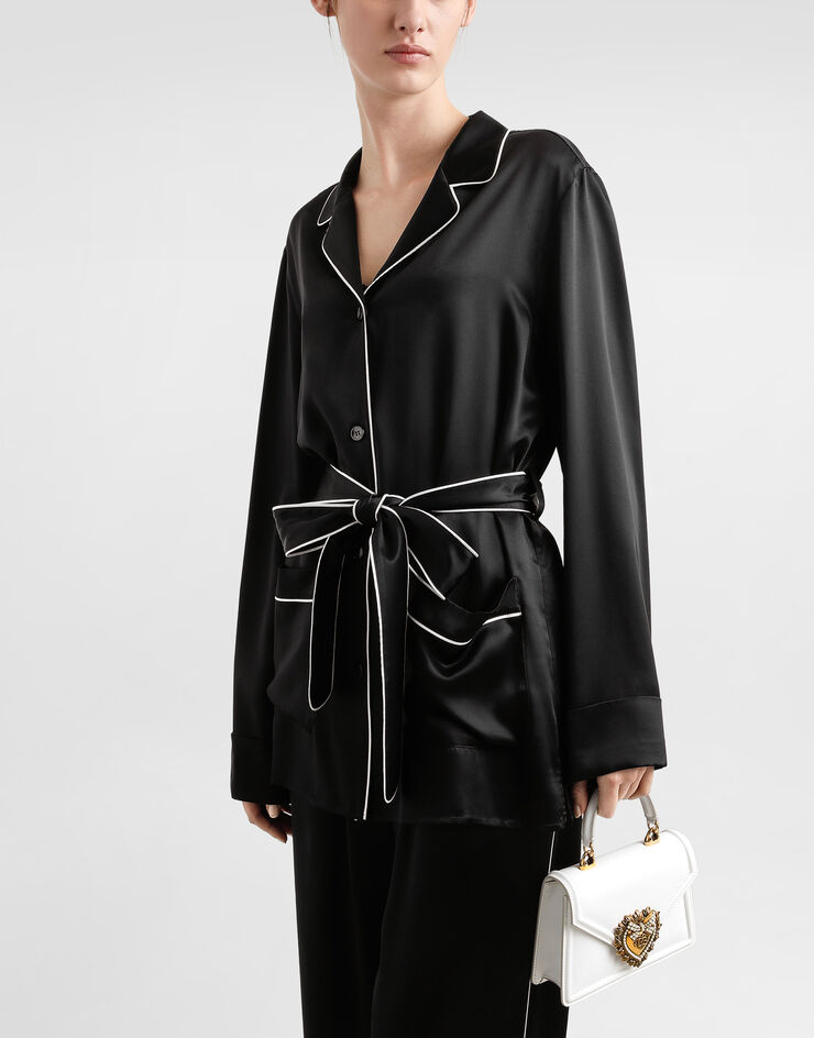 Dolce & Gabbana حقيبة ديفوشن من جلد العجل الناعم أبيض BB6711AV893