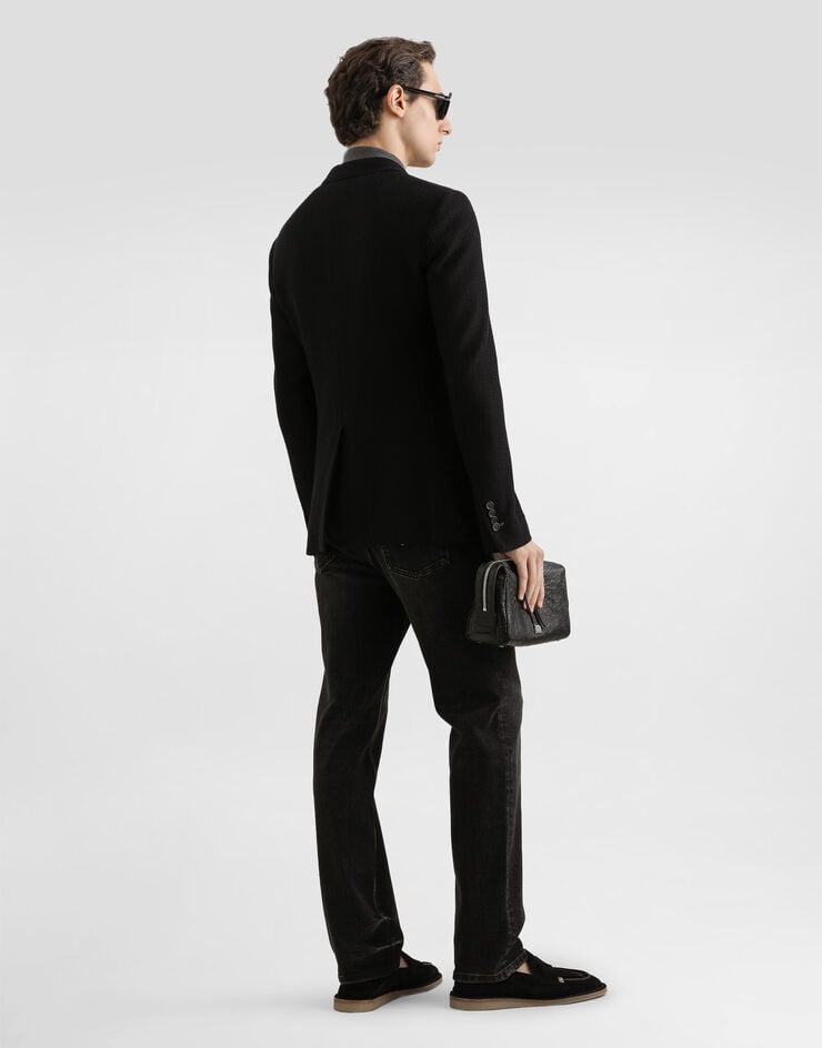 Dolce & Gabbana Double-breasted taormina jersey jacket Dolce & Gabbana Double-breasted taormina jersey jacket Black G2TK5THU7W7