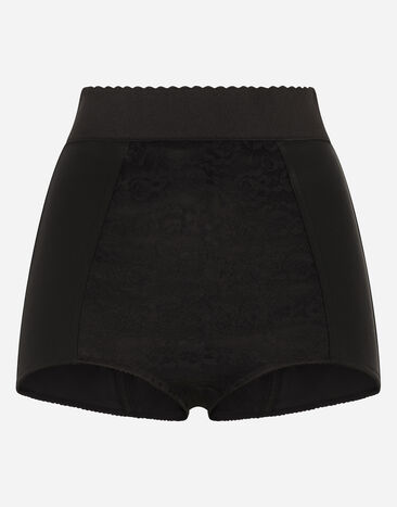 Dolce & Gabbana High-waisted shaper panties in jacquard and satin Black FTAG1TGDCLQ