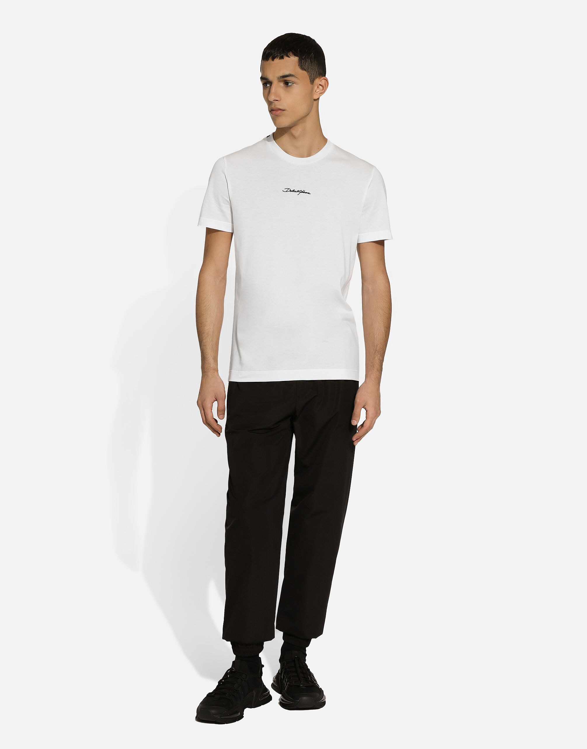 Cotton T-shirt with logo in White for Men | Dolce&Gabbana® US