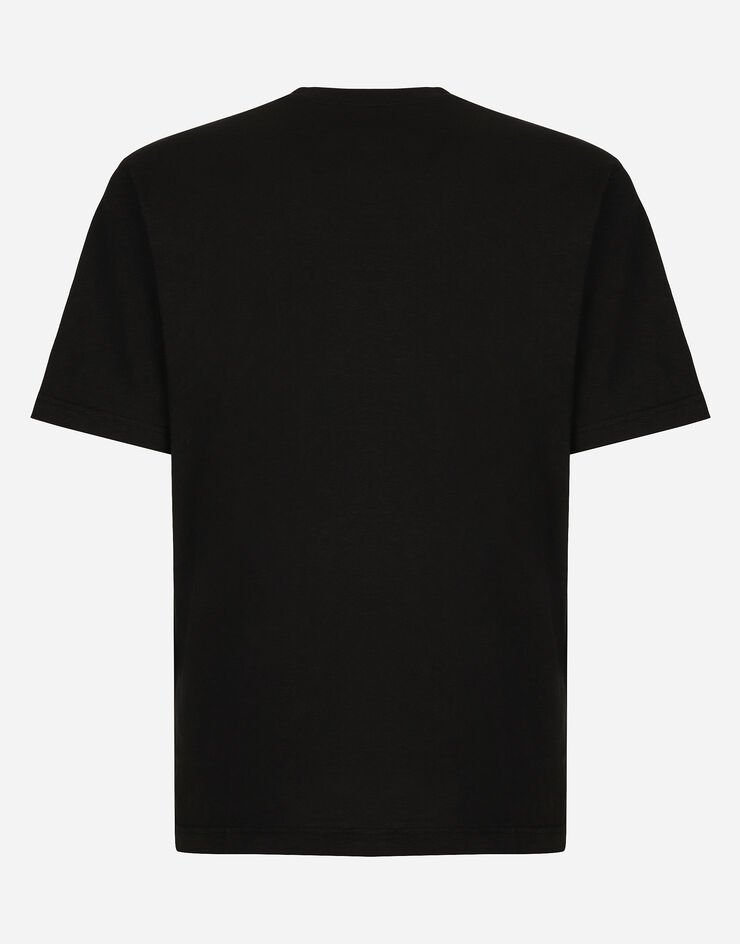 Dolce & Gabbana Cotton T-shirt with Dolce&Gabbana logo Black G8PN9TG7M8F