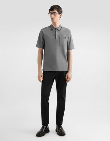 Dolce & Gabbana Cotton piqué polo shirt Grey G8SN2ZHU7UT