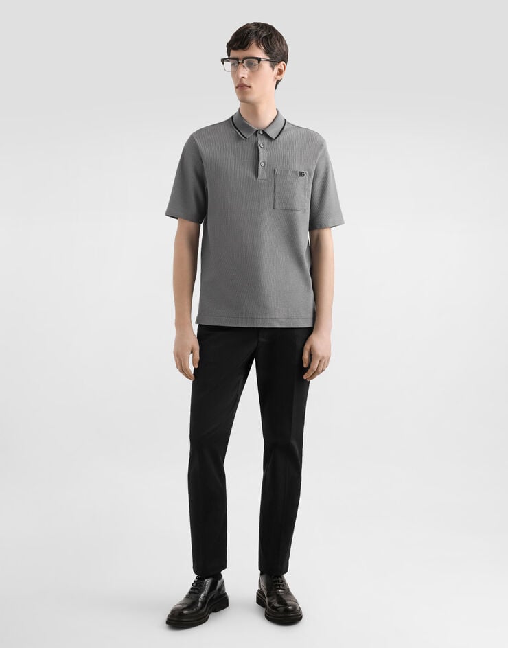 Dolce & Gabbana 印花珠地 Polo 衫 灰 G8SN2ZHU7UT