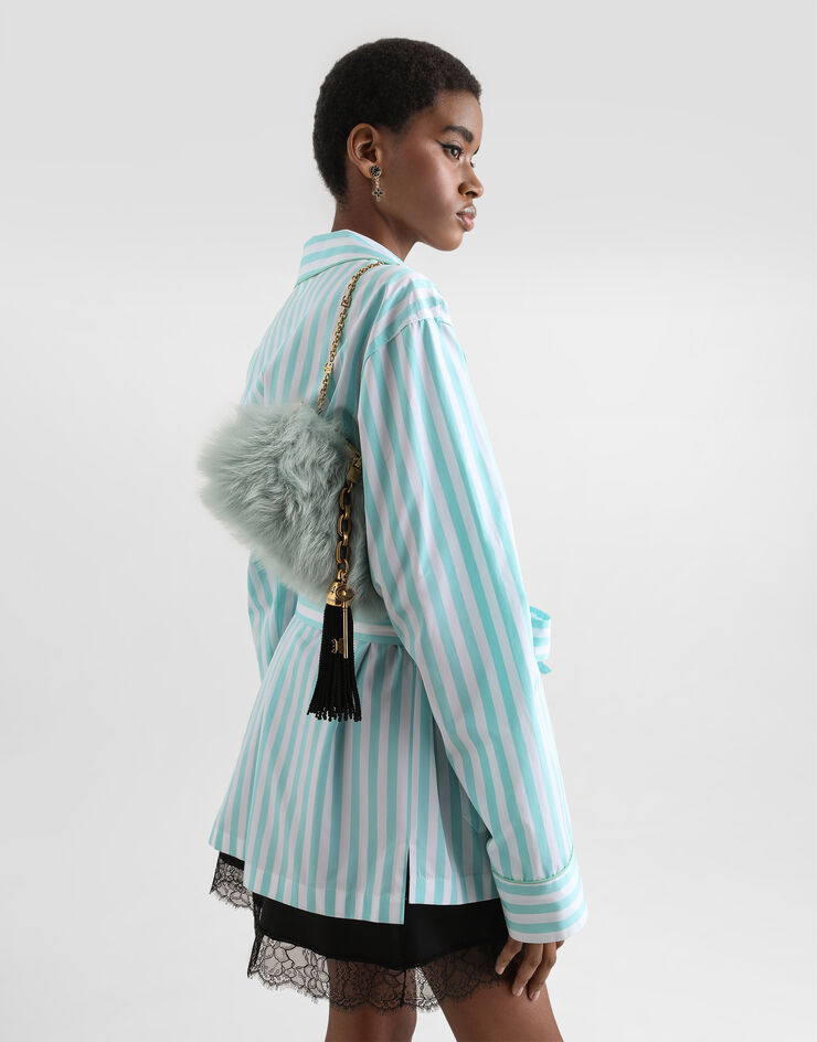 Dolce & Gabbana Marlene shoulder bag in shearling and calfskin Multicolor BB7635A0527