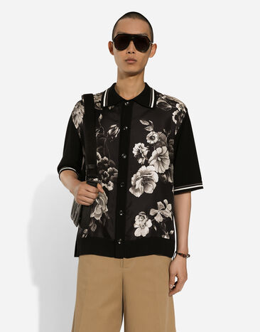 Dolce & Gabbana Oversize silk and cotton shirt with floral print Print GXV29TJFMEF