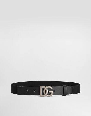 Dolce & Gabbana Calfskin belt with logo Black EC0083A0547
