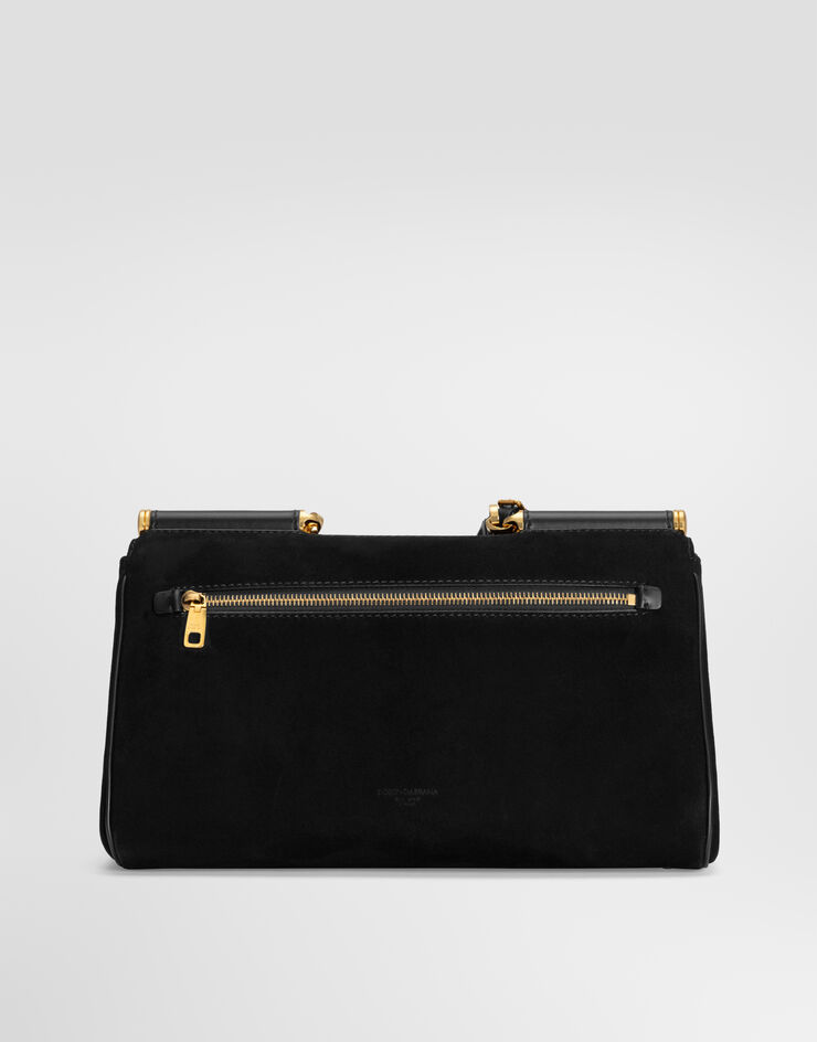 Dolce & Gabbana Handtasche My Sicily Medium aus Veloursleder Dolce & Gabbana Handtasche My Sicily Medium aus Veloursleder Schwarz BB7782CO903