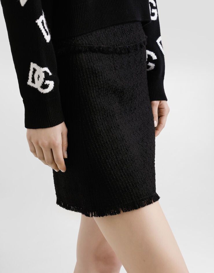 Dolce & Gabbana Mini-jupe en tweed Rachel Noir F4CR5TFMMHN