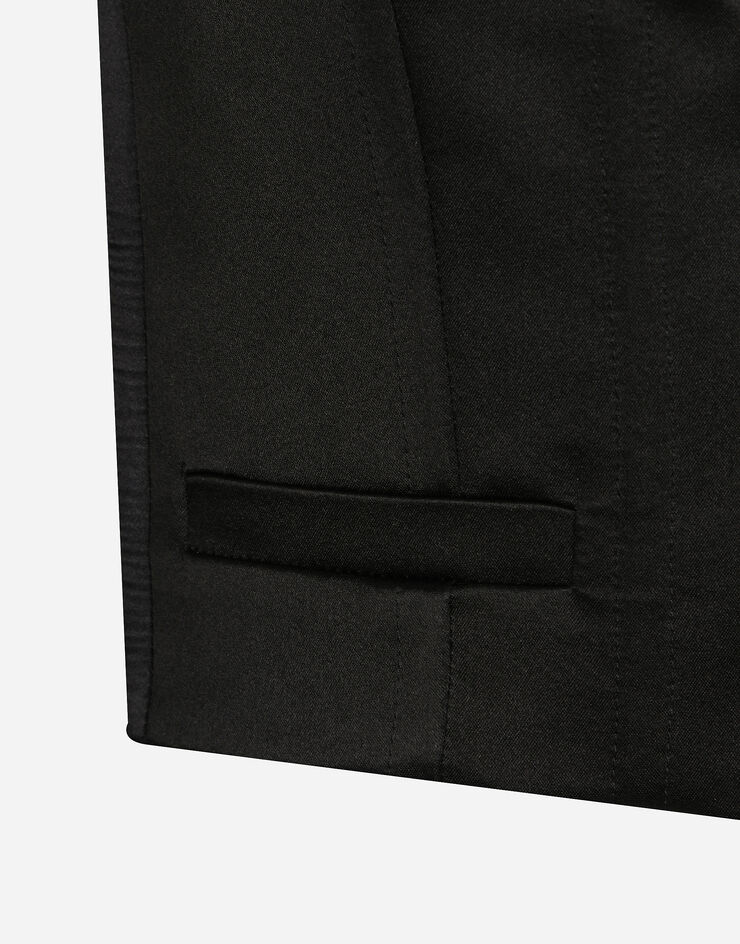 Dolce & Gabbana Single-breasted silk duchesse tuxedo vest Black F792ETFU1KM