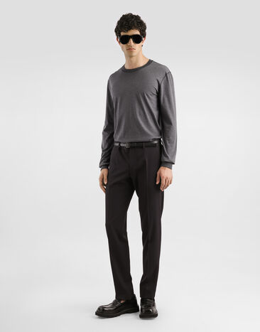 Dolce & Gabbana Bi-stretch wool canvas trousers Grey GY7BMTFUBGB