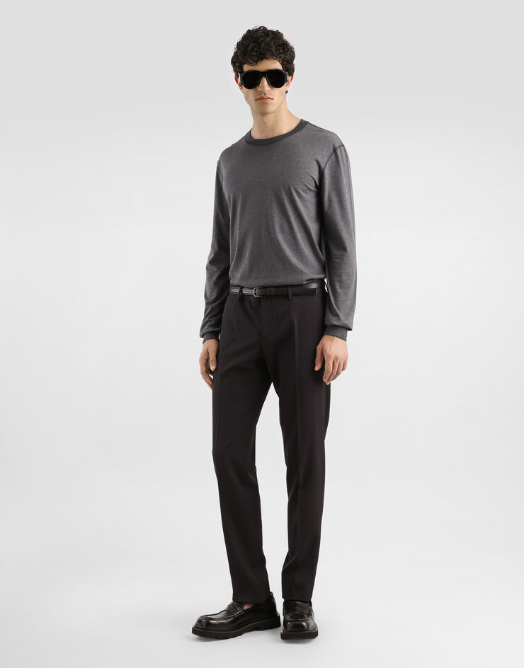 Dolce & Gabbana Bi-stretch wool canvas trousers Grey GY7BMTFUBGB