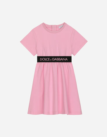Dolce & Gabbana Interlock dress with branded elastic Pink L2JD6EG7I0D