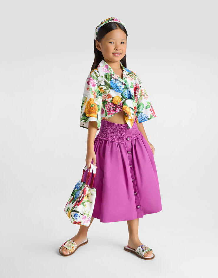 Dolce & Gabbana Bluse aus Popeline mit Blumenprint Drucken L55S69HS5S5