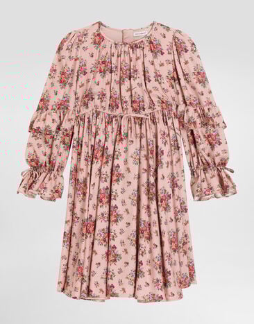 Dolce & Gabbana Small flower bouquets-print voile dress Multicolor L54DR2FS8DO