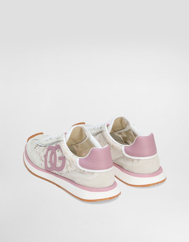 Dolce & Gabbana Sneaker DG Cushion in pizzo e tessuto Multicolore CK2340A9AC2
