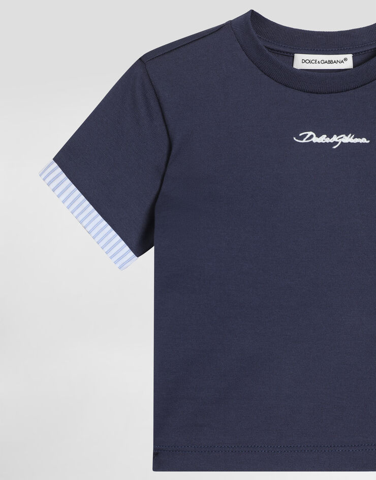 Dolce & Gabbana Dolce&Gabbanaロゴ ジャージー Tシャツ ブルー L1JTIHG7OJ3