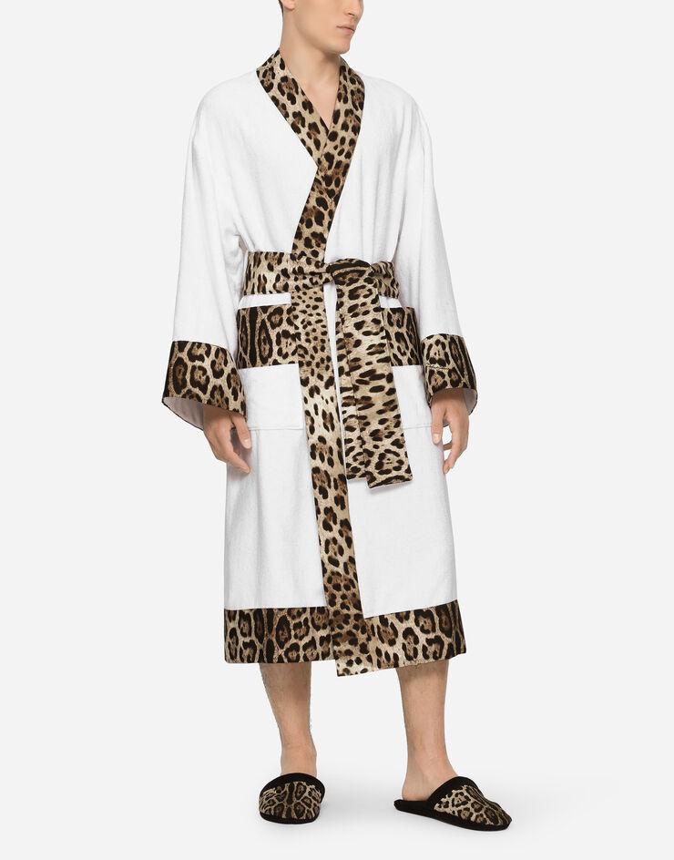 Dolce & Gabbana Cotton Terry Bathrobe Multicolor TCF010TCAGO