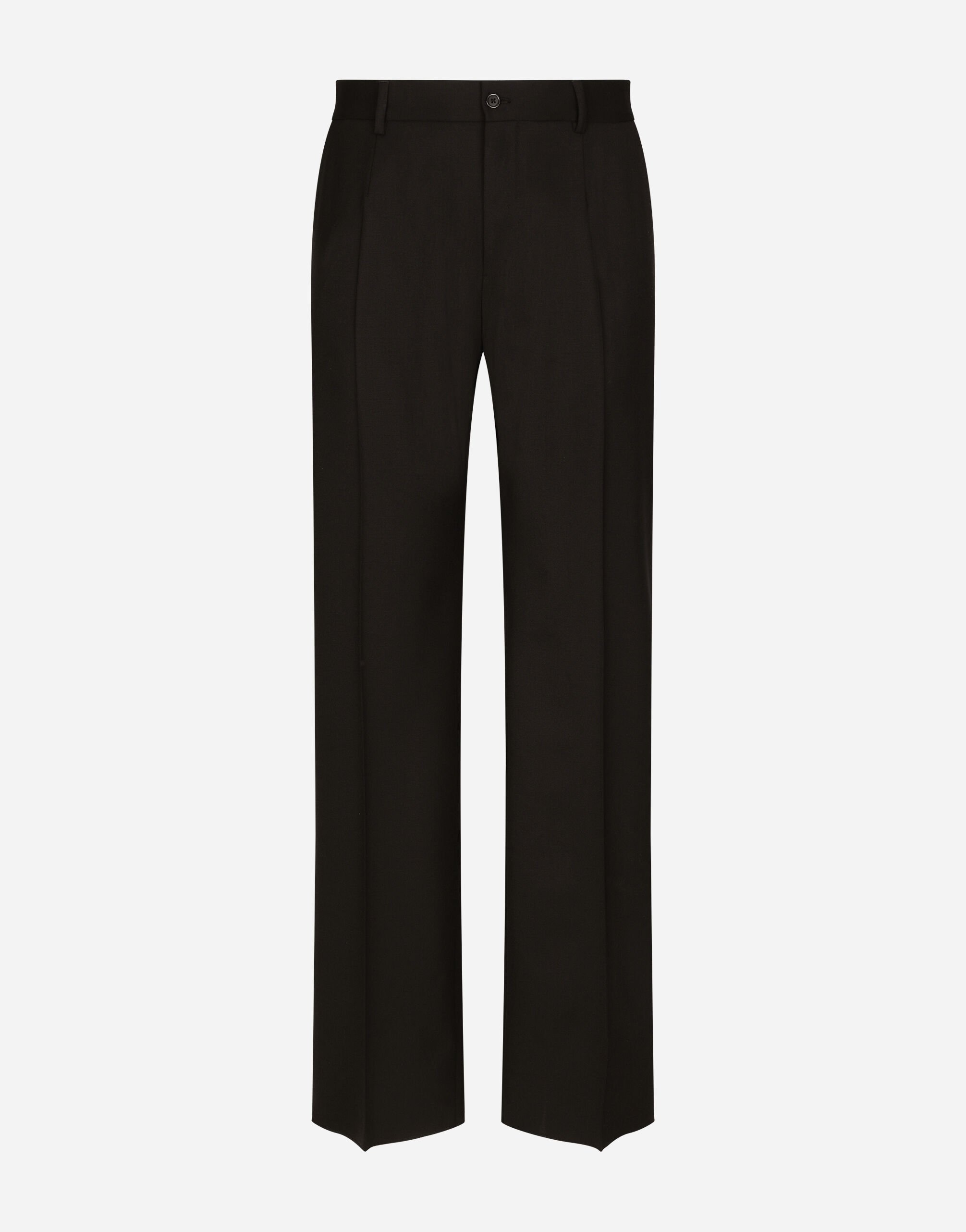 Dolce & Gabbana Stretch wool twill pants with wide leg Black VG446FVP187