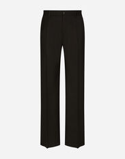 Dolce & Gabbana Stretch wool twill pants with wide leg Beige GXZ28TJBCCH