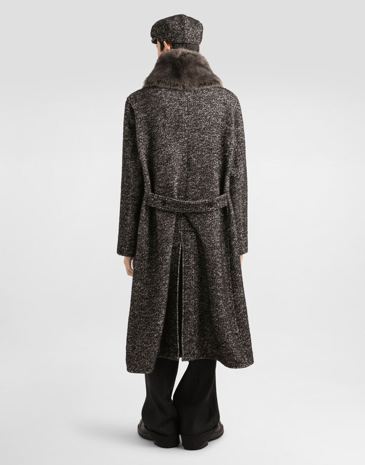Dolce & Gabbana Double-breastedwool blend coat Multicolor G054JZFMZAP