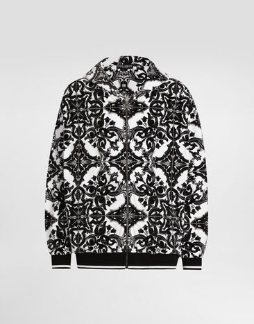 Dolce & Gabbana Majolica-print jacquard chenille hoodie Multicolor G9AYCTG7PGR