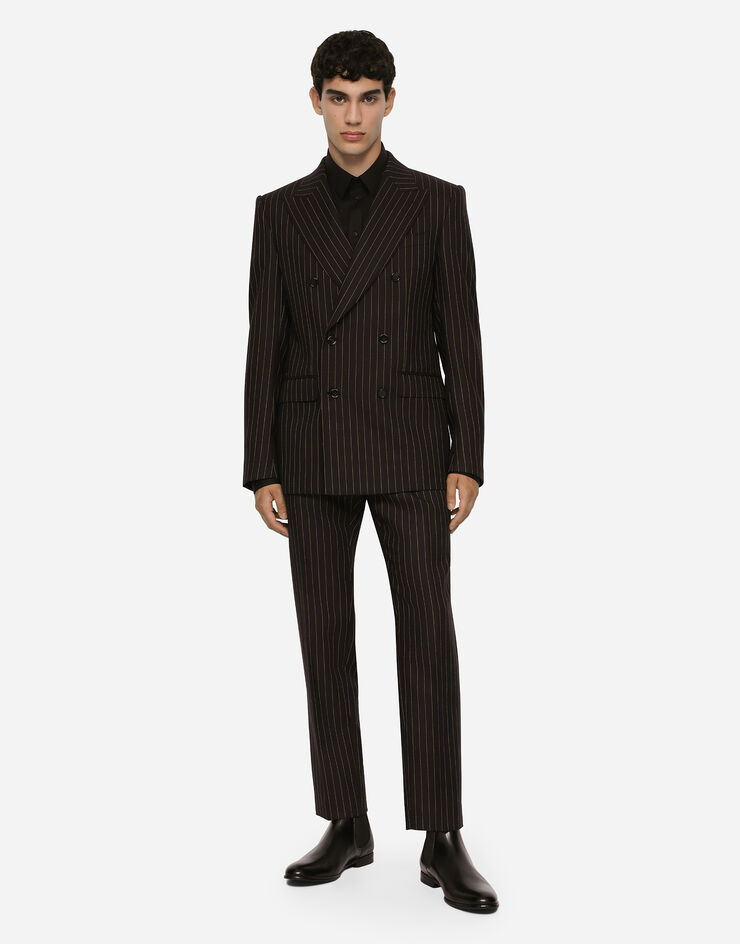 Dolce & Gabbana Double-breasted pinstripe wool Sicilia-fit jacket Multicolor G2QU4TFR2ZJ